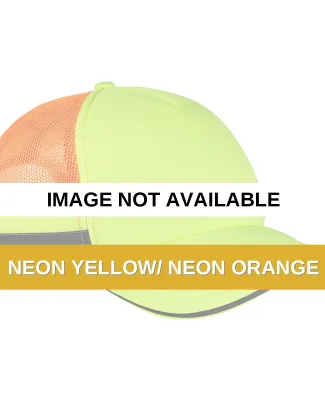 Big Accessories BA661 Safety Trucker Cap Neon Yellow/ Neon Orange