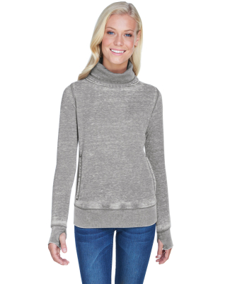 J America 8930 Vintage Zen Fleece Women's Cowl Nec in Dark smoke