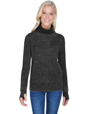 J America 8930 Vintage Zen Fleece Women's Cowl Nec in Twisted black