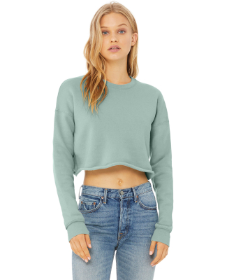 Bella + Canvas 7503 Women's Cropped Crew Fleece in Dusty blue