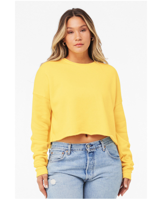 Bella + Canvas 7503 Women's Cropped Crew Fleece in Yellow