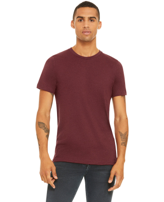 Bella + Canvas 3001CVC Unisex Short Sleeve Heather in Heather cardinal