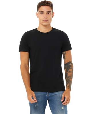 Bella + Canvas 3001CVC Unisex Short Sleeve Heather in Solid black blend