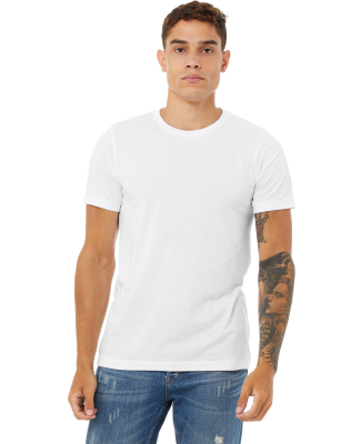 Bella + Canvas 3001CVC Unisex Short Sleeve Heather in Solid white blend
