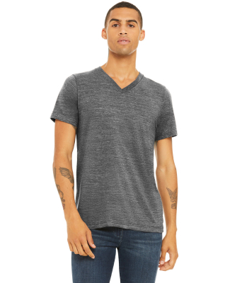 BELLA+CANVAS 3005 Cotton V-Neck T-shirt in Asphalt slub
