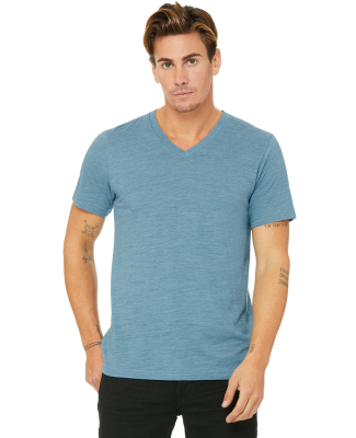 BELLA+CANVAS 3005 Cotton V-Neck T-shirt in Denim slub