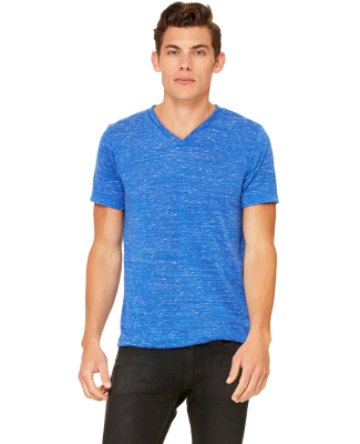 BELLA+CANVAS 3005 Cotton V-Neck T-shirt in True royal marble