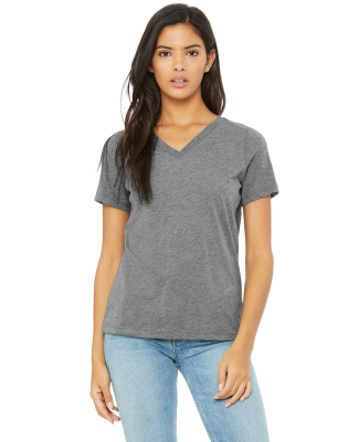 BELLA 6405 Ladies Relaxed V-Neck T-shirt in Grey triblend