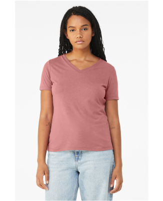 BELLA 6405 Ladies Relaxed V-Neck T-shirt in Mauve triblend