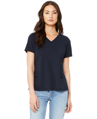 BELLA 6405 Ladies Relaxed V-Neck T-shirt in Solid navy triblend