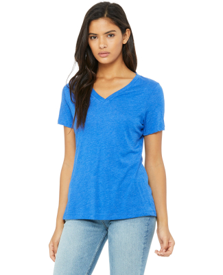BELLA 6405 Ladies Relaxed V-Neck T-shirt in True royal triblend