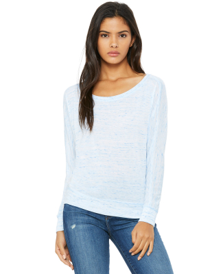BELLA 8850 Womens Long Sleeve Dolman Top in Blue marble