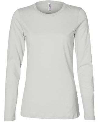 BELLA 6450 Womens Long Sleeve Missy T-Shirt in White