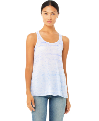 BELLA 8800 Womens Racerback Tank Top in Blue marble