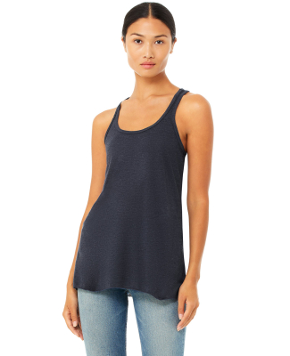 BELLA 8800 Womens Racerback Tank Top in Heather navy