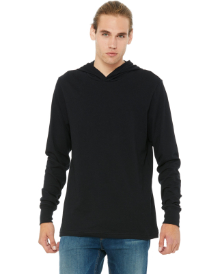 BELLA+CANVAS 3512 Unisex Jersey Hooded T-Shirt in Black