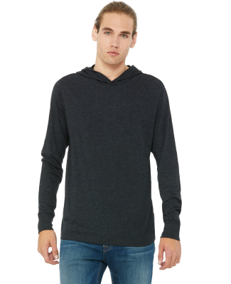 BELLA+CANVAS 3512 Unisex Jersey Hooded T-Shirt in Charcoal black triblend