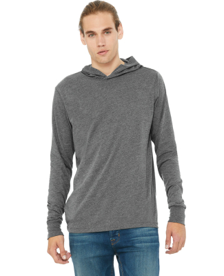 BELLA+CANVAS 3512 Unisex Jersey Hooded T-Shirt in Deep heather