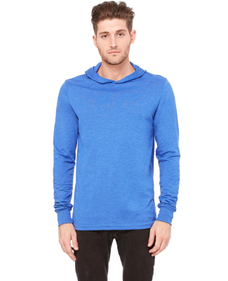 BELLA+CANVAS 3512 Unisex Jersey Hooded T-Shirt in Heather true royal