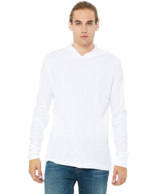 BELLA+CANVAS 3512 Unisex Jersey Hooded T-Shirt in White