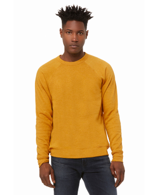 BELLA+CANVAS 3901 Unisex Tri-blend Sponge Fleece S in Heather mustard