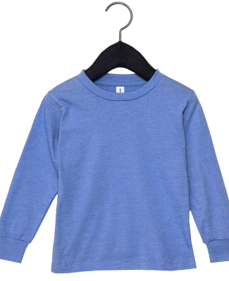 Bella + Canvas 3501T Toddler Jersey Long Sleeve Te in Heather columbia blue