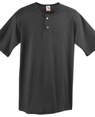580 Two Button Baseball Jersey in Black