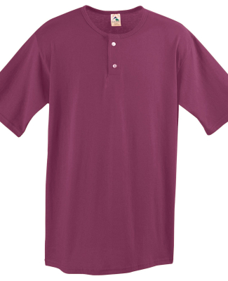 580 Two Button Baseball Jersey in Maroon