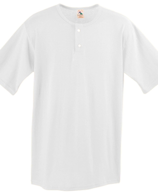 580 Two Button Baseball Jersey in White
