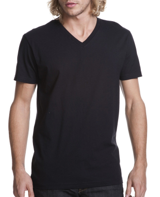 Next Level 3200 Fitted Short Sleeve V in Black