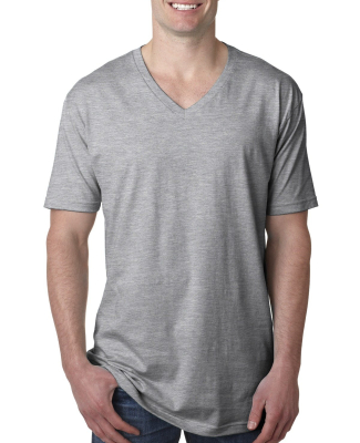 Next Level 3200 Fitted Short Sleeve V in Heather grey