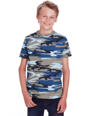 Code V 2207 Youth Camouflage T-Shirt in Blue woodland