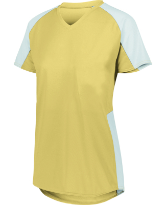 Augusta Sportswear 1522 Ladies' Cutter Jersey T-Sh in Vegas gold/ white