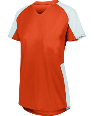 Augusta Sportswear 1523 Girls Cutter Jersey T-Shir in Orange/ white
