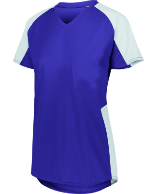 Augusta Sportswear 1523 Girls Cutter Jersey T-Shir in Purple/ white