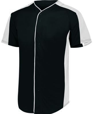 Augusta Sportswear 1656 Youth Full-Button Baseball in Black/ white