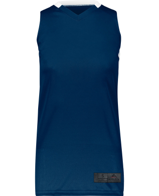 Augusta Sportswear 1732 Ladies' Step-Back Basketba in Navy/ white