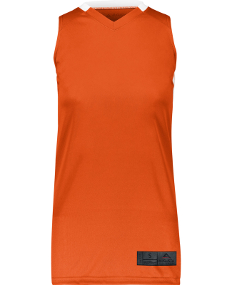 Augusta Sportswear 1732 Ladies' Step-Back Basketba in Orange/ white