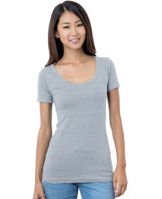Bayside Apparel 3405 Junior's 4.2 oz., Fine Jersey in Dark ash