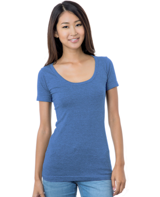 Bayside Apparel 3405 Junior's 4.2 oz., Fine Jersey in Heather royal