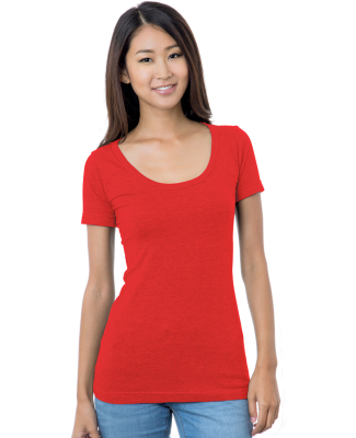Bayside Apparel 3405 Junior's 4.2 oz., Fine Jersey in Red