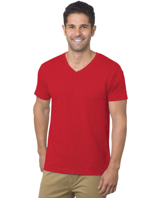 Bayside Apparel 5025 Unisex 4.2 oz., Fine Jersey V in Red