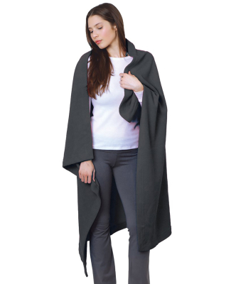 Bayside Apparel 9000 Polyester Stadium Fleece Blan in Charcoal Heather