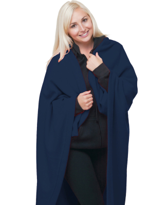 Bayside Apparel 9000 Polyester Stadium Fleece Blan in Navy