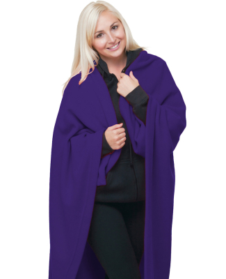 Bayside Apparel 9000 Polyester Stadium Fleece Blan in Purple
