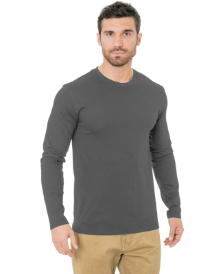 Bayside Apparel 9550 Unisex Fine Jersey Long-Sleev in Charcoal