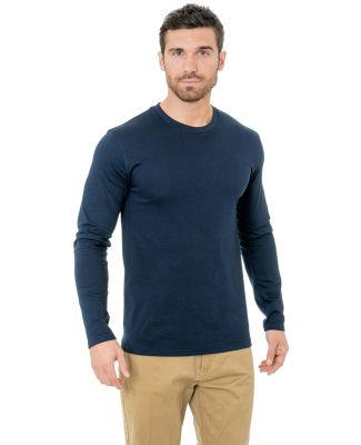 Bayside Apparel 9550 Unisex Fine Jersey Long-Sleev in Navy