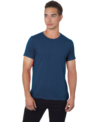 Bayside Apparel 9510 Unisex 4.2 oz., 50/50 Fine Je in Heather navy