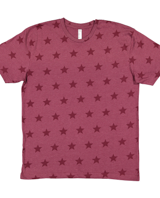 Code V 3929 Mens' Five Star T-Shirt in Burgundy star