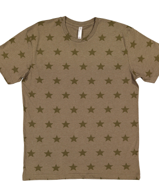 Code V 3929 Mens' Five Star T-Shirt in Military green star